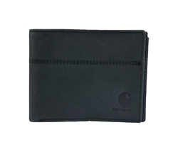 CARHARTT SADDLE LEATHER BIFOLD WALLET BLACK